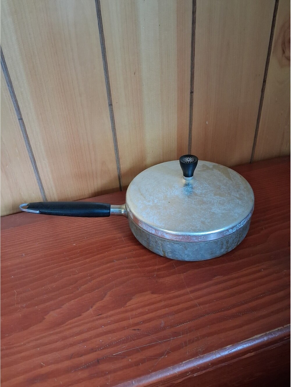 Wear-Ever 8" Skillet Fry Pan R-958 Aluminum InnerClad Stainless USA w/Lid